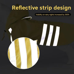 Waterproof Pet Dog Raincoat with Reflective Strips Outdoor Walking Windproof Hooded Cape for Dogs
