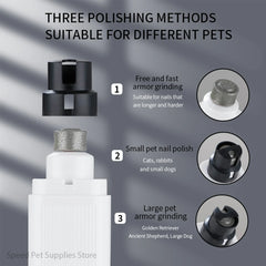 Electric Dog Nail Clippers for Dog Nail Grinders Rechargeable USB Charging LED Light Pet Quiet Cat Paws Nail Grooming Supplies