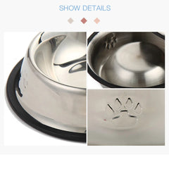 Cat Feeding Stainless Steel Pet Bowl Feed Water Food Bowls Multi-Specification Dog Cat Feeder Pet Supplies Dog Bowl