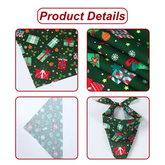 2pcs Christmas Dog Bandana Xmas Tree Santa Pet Scarf Triangle Bibs Christmas Pet Bandanas For Small Medium Large Dogs Bandanas