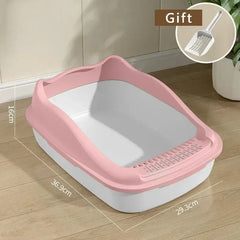 Large Semi Enclosed Cat Litter Box with Open Spill Prevention Extra Large Cat Litter Box Pet Supplies Cat Litter Box Cat Toilet