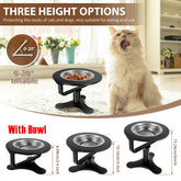 Adjustable Dog Bowl Stand Stable Elevated Dog Bowl Stand With Stainless Steel Bowl 2 Placement Modes Non Slip Tilted Pet Bowl