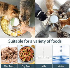 Stainless Steel Dog Slow Feeder Bowl Puppy Litter Food Feeding Dish Weaning Water Bowl Pets Feeder Bowl and Water