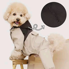 Teddy Schnauzer Raincoat With Reflective Strap And Traction Bucklefor Small &Medium Pets Four Legged Hooded Windproof Sweatshirt