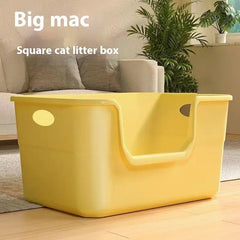 Open-Top Cat Potty Cat Garbage Sand Odor-Resistant Bin Large Capacity Large Size Semi Enclosed Anti-Spla Cat Toilet Pet Supplies
