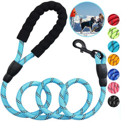 pet Reflective Nylon tow rope non slip foam handle pet Adjustable towing ropes large middlesmall dogs outdoors Pet Supplies