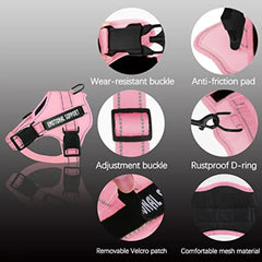 Service Dog Harness Emotional Support Pet Vest Harness Reflective Breathable and Adjustable NoPull ESA Dog Harness for Small Me