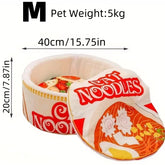The New Winter Cartoon Ramen Cat Nest Love Warm Cute Semi-enclosed Cat Bed Can Be Opened And Washed