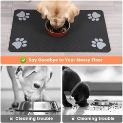 Pet Feeding Water Absorbing Bowl Pad with Waterproof Rubber Quick Drying Pad, Convenient and Practical Pet Supplies