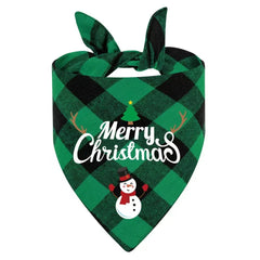 Christmas Pet Bandanas Triangle Scarf Reversible Towel for Pets Bandana for Pet Costume Accessories Christmas Party Supplies
