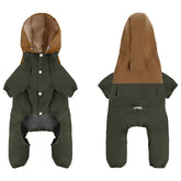Teddy Schnauzer Raincoat With Reflective Strap And Traction Bucklefor Small &Medium Pets Four Legged Hooded Windproof Sweatshirt