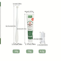 Pet Toothpaste Kit - Dental Care Set for Dogs & Cats, Teeth Cleaning Gel with Finger Brush, Christmas Birthday Gift for Pets