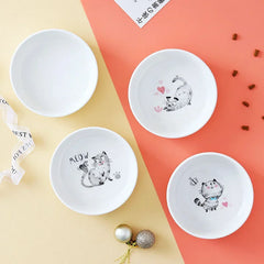 5 Inch Ceramic Bowl Korean Creative Cartoon Cats Bowl Cat Dog Pet Tableware Dog Food Cup Pet Supplies Cat Feeder Water Cup
