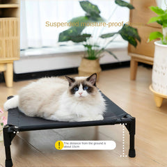 Pet Dog Cat Camping Bed Elevated Bed for Dogs Folding Puppy Camping Bed Cat House Portable Removable Washable Dog Hammock