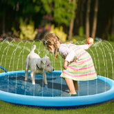 170*170cm Pet Sprinkler Pad Play Cooling Mat Swimming Pool Inflatable Water Spray Pad Mat Tub Summer Cool Dog Bathtub for Dog