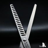 TAA Dog Scissors for Pet Grooming Chunker Shears Professional 6.5 Inch Pet Tools Straight Handmade Pet Scissors Serrated BA-6518
