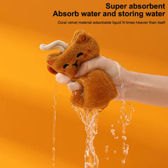 Cute Cat Hand Towels Kitchen Wipe Water Cloth Kitchen Hanging Towels Dishwashing Cloth Bathroom Quickly Dry Cleaning Hand Towel