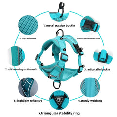 Fashion Reflective Cat Harness and Leash Sets Breathable Mesh Pet Harnesses for Small Dogs Cats Kitten Accessories Collier Chat