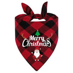 Christmas Pet Bandanas Triangle Scarf Reversible Towel for Pets Bandana for Pet Costume Accessories Christmas Party Supplies