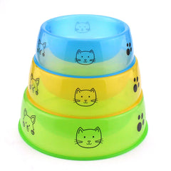 Transparent Plastic Pet Bowl - Printed Cat/Dog Food & Water Bowl, , Durable Pet Feeding Supplies for Dogs & Cats