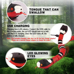 Smart Sensing Interactive Cat Toys Automatic Eletronic Snake Cat Teasering Play USB Rechargeable Kitten Toys for Cats Dogs Pet