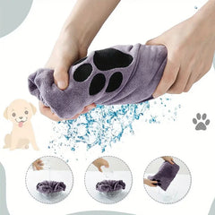 1pcs Microfiber Pet Bath Towel Embroidered Super Soft Absorbent Cleaning Towel for Dogs Cat Bathrobe Grooming Supplies