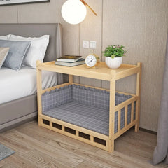 Simple Wooden Dog Bed Multifunctional Bedside Dog House Environmentally Friendly and Practical Pet Bed Light Luxury Dog Room