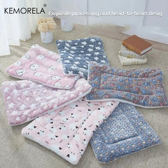 KEMORELA Flannel Pet Sleeping Mat Dog Bed Winter Puppy Bed Dog Sofa Mattress Cushion for Small Large Dog Blanket Pet Supplies