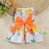 Cute Print Rabbit Clothes Summer Pet Dresses with Bow for Cats Rabbits Small Animals Clothing Outfit Bunny Dress Pet Supplies