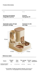 Pet Cat Automatic Feeder Drinking Water Large Capacity Water Dispenser Dry Wet Separation Food Container Pet Supplies