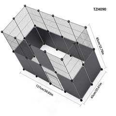 Pet Kitten Enclosure with Encrypted Mesh, Splicing Magic Cage for Rabbits, Squirrels, Small Pets, Puppy Cage, Escape-Proof