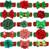 30pcs Christmas Pet Dog Flowers Bowtie with Elastic Band Fashion Dog Grooming Product for Small Middle Large Dog Bowties