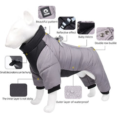 Dog Clothes Four Feet Clothing Warm Winter Coat Reflective Rainproof Dog Clothes Windproof Overall for Dogs Pet Cotton Clothes