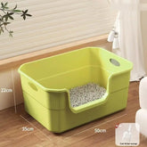 HUA Open-Top Cat Potty Cat Garbage Odor-Resistant Bin Large Capacity Large Size Semi Enclosed Anti-Spla Cat Toilet Pet Supplies