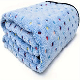 Coral Fleece Pet Blanket with Cute Dot Pattern - Soft Fluffy Warm Bed Mat, Universal for Cats & Small/Large Dogs