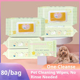 400 Pieces (5 Packs) of Pet Wipes Specifically for Dogs and Cats, Cleaning Tear Stains, Deodorizing Wet Wipes, Wiping Buttocks, Wiping Body, Wiping Feet, Antibacterial Products, Easy to Carry