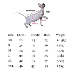 Fashion Spring Summer T-Shirt with Hat for Sphynx Cat Clothing Short Sleeves Striped Vest for Kittens Elestic Coat For Devon
