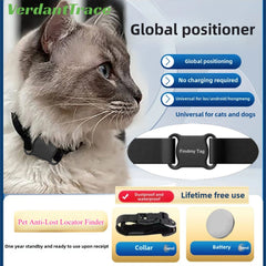 VerdantTrace Pet Anti-Loss Tracker Find My Tag Smart Locator Cat Dog Real-Time GPS Tracking No Distance Limit for iOS Android