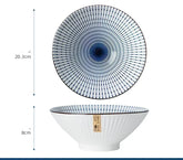 Japanese-style Ceramic Tableware Big Soup Bowl Household Large Ramen Bowl Bucket Hat Trumpet Bowl