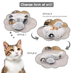 Winter Indoor Warm Plush Cat Bed Tunnel Play and Sleep Hide and Seek Cat Tunnel Play and Sleep Integrated Cat House Pet Nest