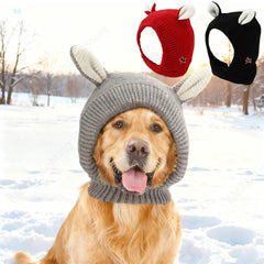 Knitted Dog Hat With Ear Muffs Windproof Warm Earmuffs For Small Medium Puppy Comfort Winter Christmas Gift Pet Accessories