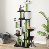 71.3 Inches Tall Cat Tree with Panda Design for Indoor Cats Spacious Multi-Level Kitty Condo Featuring Sisal Scratching Post Co