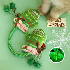 Cat Catnip Toy Christmas Glove Bite-resistant Teeth Cleaning Kitten Toy Interactive Plush Chew Cat Toy Supplies
