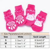 4pcs Winter Pet Dog Socks Small Cat Knit Warm Socks Dog Anti-Slip Socks Chihuahua Thick Paw Protector Booties Pet Accessories