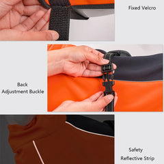 Dog Raincoat Waterproof Dog Rain Jacket with Hood, Rain Coat with Leash Hole Reflective Strap for Small Medium Dogs Lightweight