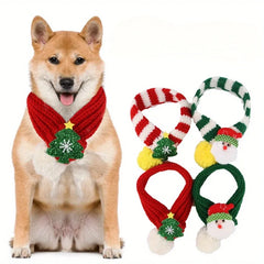 1PC Christmas Style Pet Scarf, Creative Warm Dog Scarf, Dog Decorative Scarf, Pet Scarf, Dog Cold Scarf, Christmas Decoration
