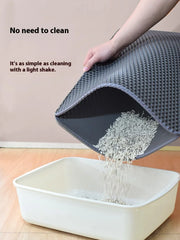 Large Waterproof Double Layer Cat Litter Mat Non-Slip Washable Pet Litter Box Mat Durable Sand Trapper Easy Clean Cat Toilet Mat