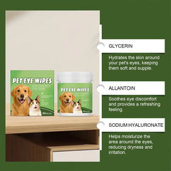 60Pcs/box Pet Cleaning Products Eye Wipes To Remove Tear Marks Cleaning Wet Tissues Cat And Dog Gently Clean Stains Pet Supplies