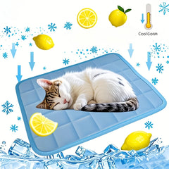 Breathable Mesh Cooling Pad for Cats & Dogs - Summer Ice Sliky Fiber Fabric, Keeps Pets Cool & Comfortable, Cooling Mat for Dogs