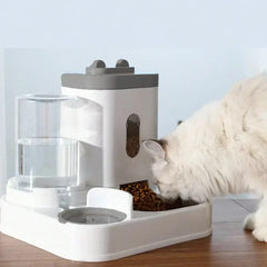 Automatic Cat Feeder & Water Dispenser with Gravity Food Storage Container for Cats and Dogs